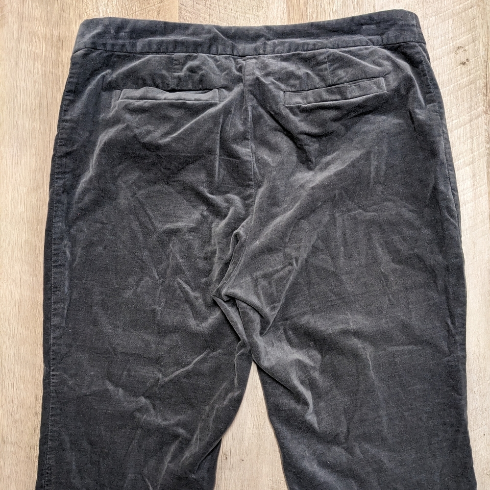 J. Jill Charcoal Gray Velvet Flared Pants - Picture 5 of 12